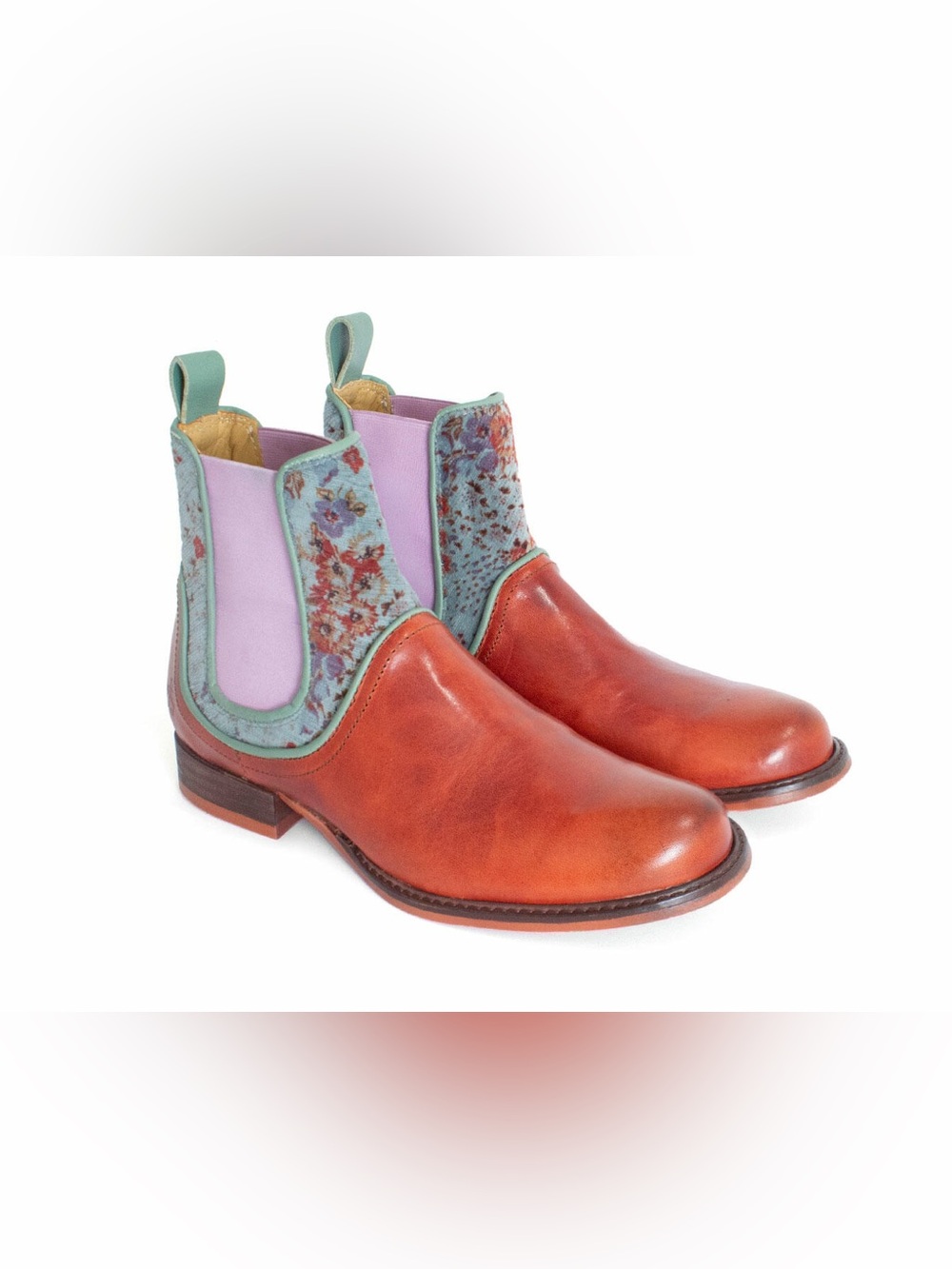 John Fluevog BIBLIO NORTON LAYERED CHELSEA BOOTS - Picture 1 of 15